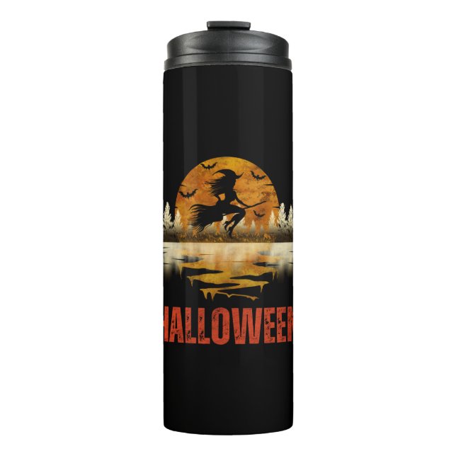 GARRAFA TÉRMICA BRUXA DA NOITE DE HALLOWEEN (Frente)