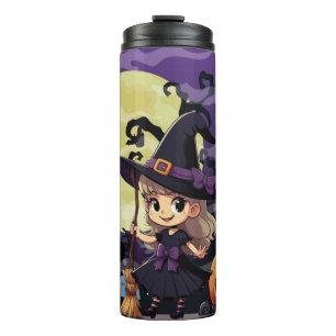 Garrafa Térmica Bruxa do Halloween do Anime Bonito