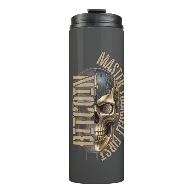 Garrafa Térmica BTC motivation | Skull | Bitcoin crypto  (Frente)