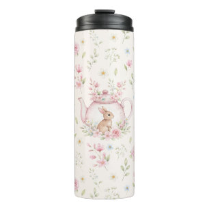 Garrafa Térmica Bule de Chá Coelho Caprichoso Floral Primavera 