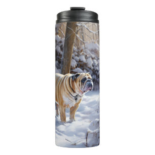 Garrafa Térmica Bulldog Deixe Nevar Natal Escovado
