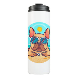 Garrafa Térmica Bulldog Francês nas Férias