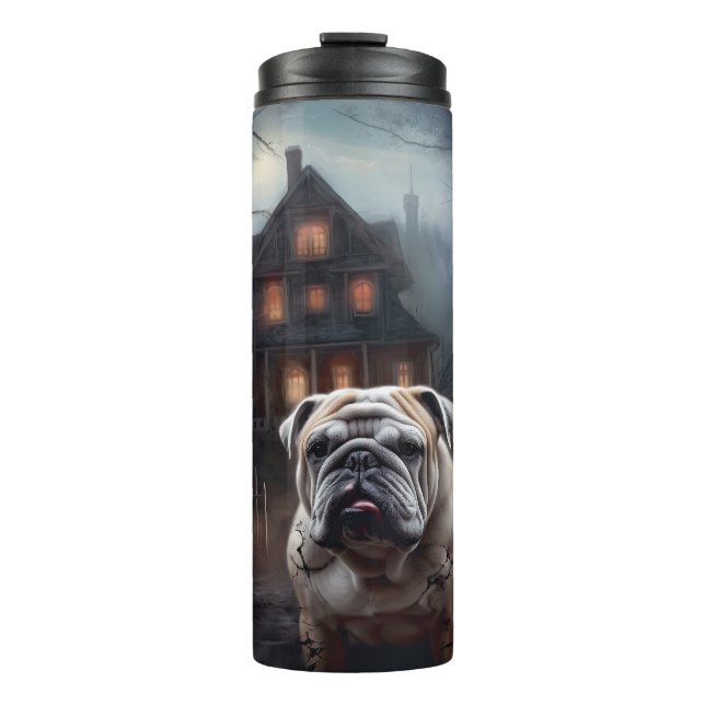 Garrafa Térmica Bulldog Halloween Scary (Frente)