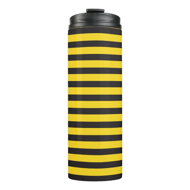 Garrafa Térmica Bumblebee Black Yellow Horizontal Lines Bumble Bee (Frente)