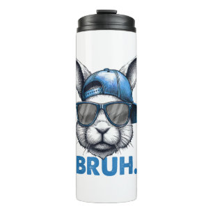 Garrafa Térmica Bunny Face Bruh Meme Engraçado Dizendo Irmão Sauda