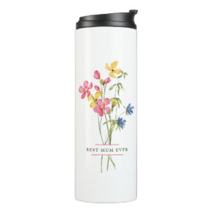 Garrafa Térmica Buquê de flor selvagem da melhor Mãe