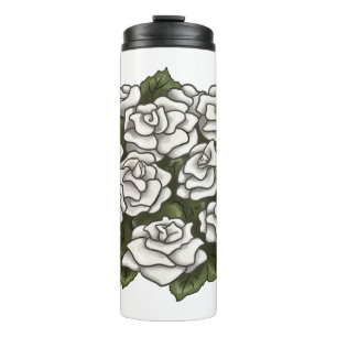 Garrafa Térmica Buquê Rosa Branco