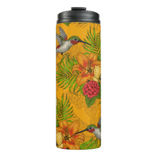 Garrafa Térmica Buquês tropicais e beija-flores 2