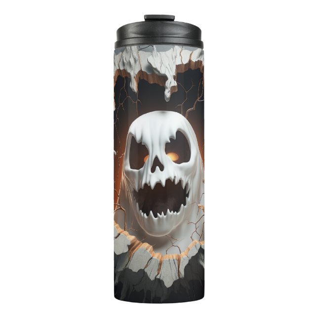 Garrafa Térmica Buraco rachado do Fantasma 3D (Frente)