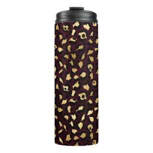 Garrafa Térmica Burgundy e Série Leopardo Dourado Design 8
