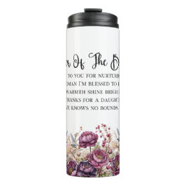 Garrafa Térmica Burgundy Floral Mãe do Bride Tumbler