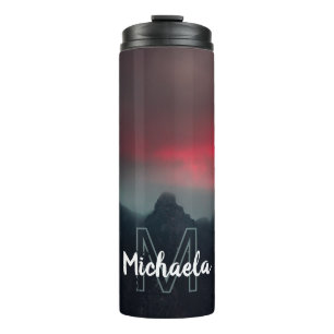 Garrafa Térmica Burning clouds, fog and mountains monogram