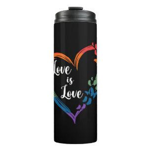 Garrafa Térmica Butterfly Heart Rainbow Love is Love LGBT Gay Copy