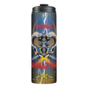 GARRAFA TÉRMICA BW! ADVERTÊNCIA BIOHAZARD! CAVEIRA