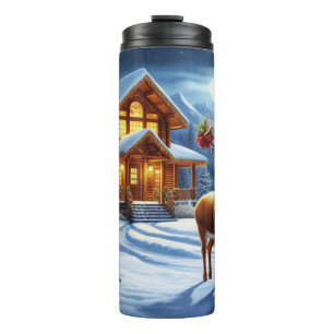 Garrafa Térmica Cabana de Natal/Inverno para Veados