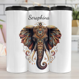 Garrafa Térmica Cabeça de Elefante ornamentado: Flair Exótico