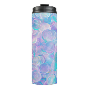 Garrafa Térmica Cabochões de vidro opal iridescentes