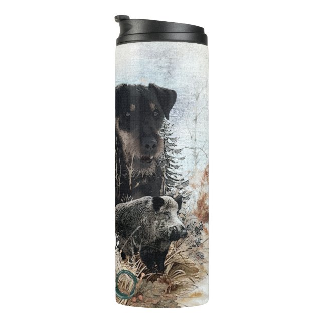 Garrafa Térmica Caça alemã Terrier (Jagdterrier) (Rotação à direita)