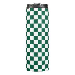 Garrafa Térmica Caça Verde e Xadrez Branco