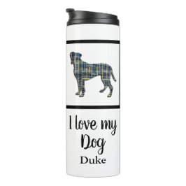 Garrafa Térmica Cachorro Amarelo e Azul Silhueta