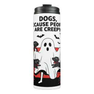 Garrafa Térmica Cachorro Assustador de Halloween Fantasma Assustad