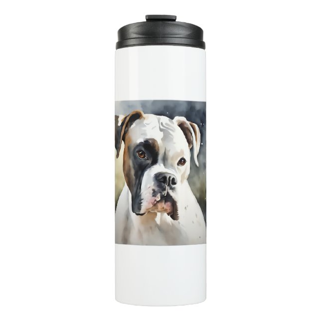 Garrafa Térmica Cachorro Boxer de Aquarela (Frente)