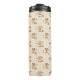 Garrafa Térmica Cachorro d'água Kawaii de Outono Aconchegante Café