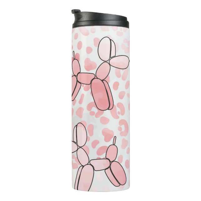 Garrafa Térmica Cachorro de balão rosa (Rotação à direita)
