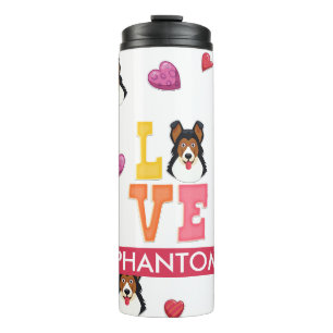 Garrafa Térmica Cachorro de German shepherd de Dia de os namorados
