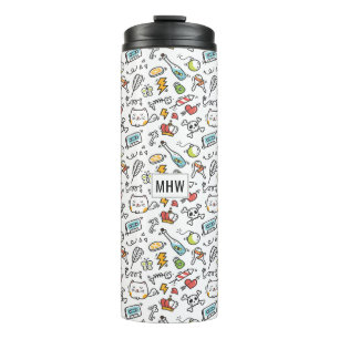 Garrafa Térmica Cachorro de monograma personalizado do padrão Kawa