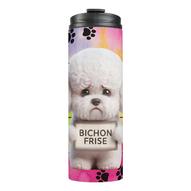 Garrafa Térmica Cachorro do Funny Bichon Frise (Frente)