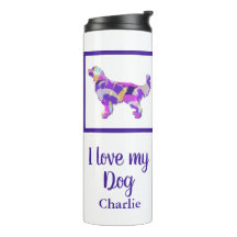 Cachorro do Retriever do ouro Silhoule PurplePY&B