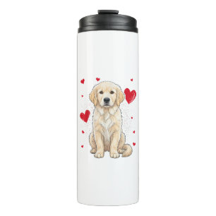 Garrafa Térmica Cachorro Golden Retriever Inglês Fofo Creme