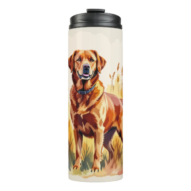 Garrafa Térmica Cachorro Labrador Retriever Fox Red (Frente)