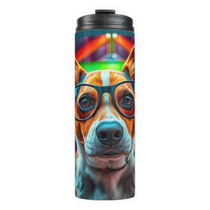 Garrafa Térmica Cachorro Legal com Óculos de Sol