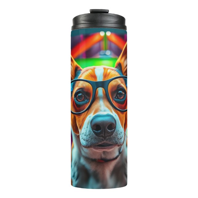 Garrafa Térmica Cachorro Legal com Óculos de Sol (Frente)