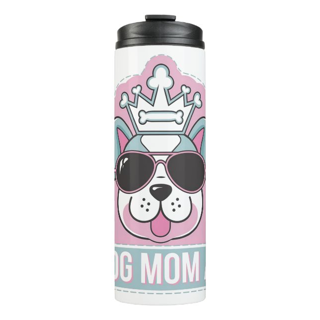Garrafa Térmica Cachorro Mãe AF - Cachorro Engraçado Mãe Design (Frente)