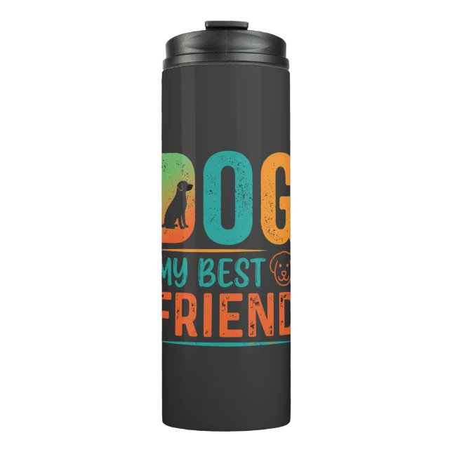 Garrafa Térmica Cachorro Meu Melhor Amigo Design Retro (Frente)