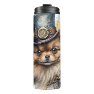 Garrafa Térmica Cachorro Pomerânia Steampunk