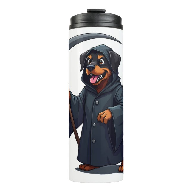 Garrafa Térmica Cachorro Rottweiler da Grim Reaper (Frente)
