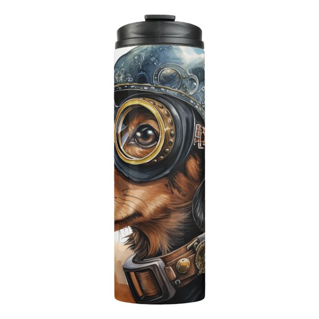 Garrafa Térmica Cachorro Salsicha Steampunk (Frente)