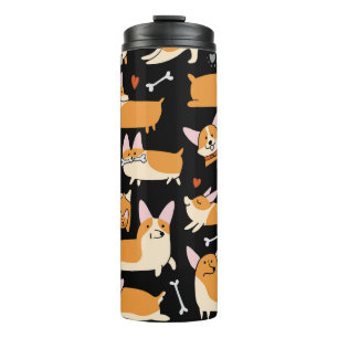 Garrafa Térmica Cachorros Corgi, Lindo Fundo.