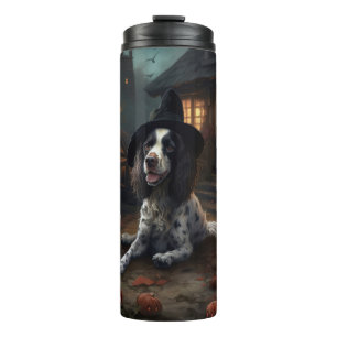 Garrafa Térmica Cachorros da Raça English Springer Spaniel Abóbora