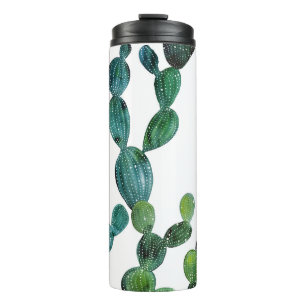 Garrafa Térmica Cactus Craze: Tendência da Aquarela Tropical