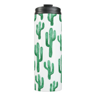 Garrafa Térmica Cactus watercolor: ilustração desenhada à mão