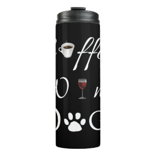 Garrafa Térmica Cães de Café Vinho Tumbler Térmico