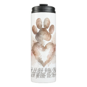 Garrafa Térmica Cães Deixam Impressões de Patas Caneca Térmica Aqu