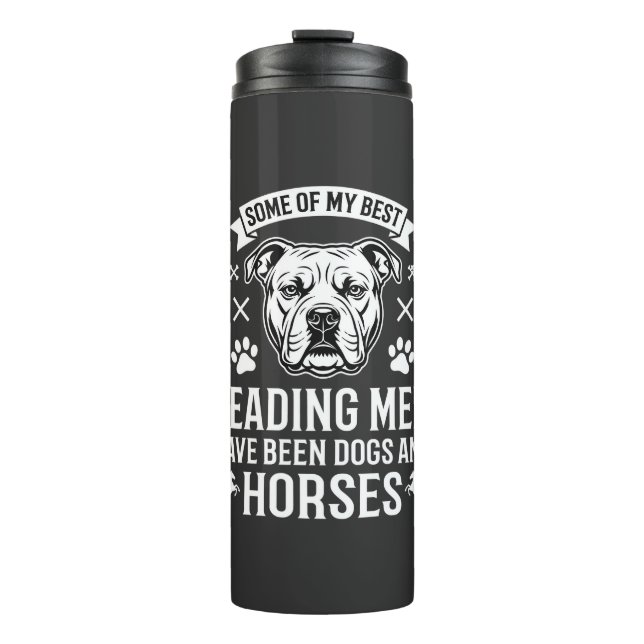 Garrafa Térmica Cães E Cavalos Liderando Homens (Frente)