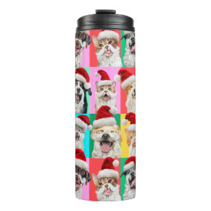 Garrafa Térmica Cães e Gatos com Barba de Papai Noel