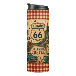Garrafa Térmica Café à Beira da Estrada Illinois Route 66 Glow